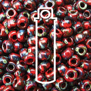 6/0 ROUND PICASSO OPAQUE RED GARNET MATTE-20 GM/TB 6-94513-TB