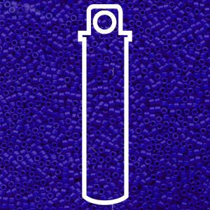 A white outline of a rolled scroll over a background filled with tiny, densely packed DELICA BD MAT OPQUE ROYAL BLUE APRX 7.2 GM DB756-TB cylindrical beads.
