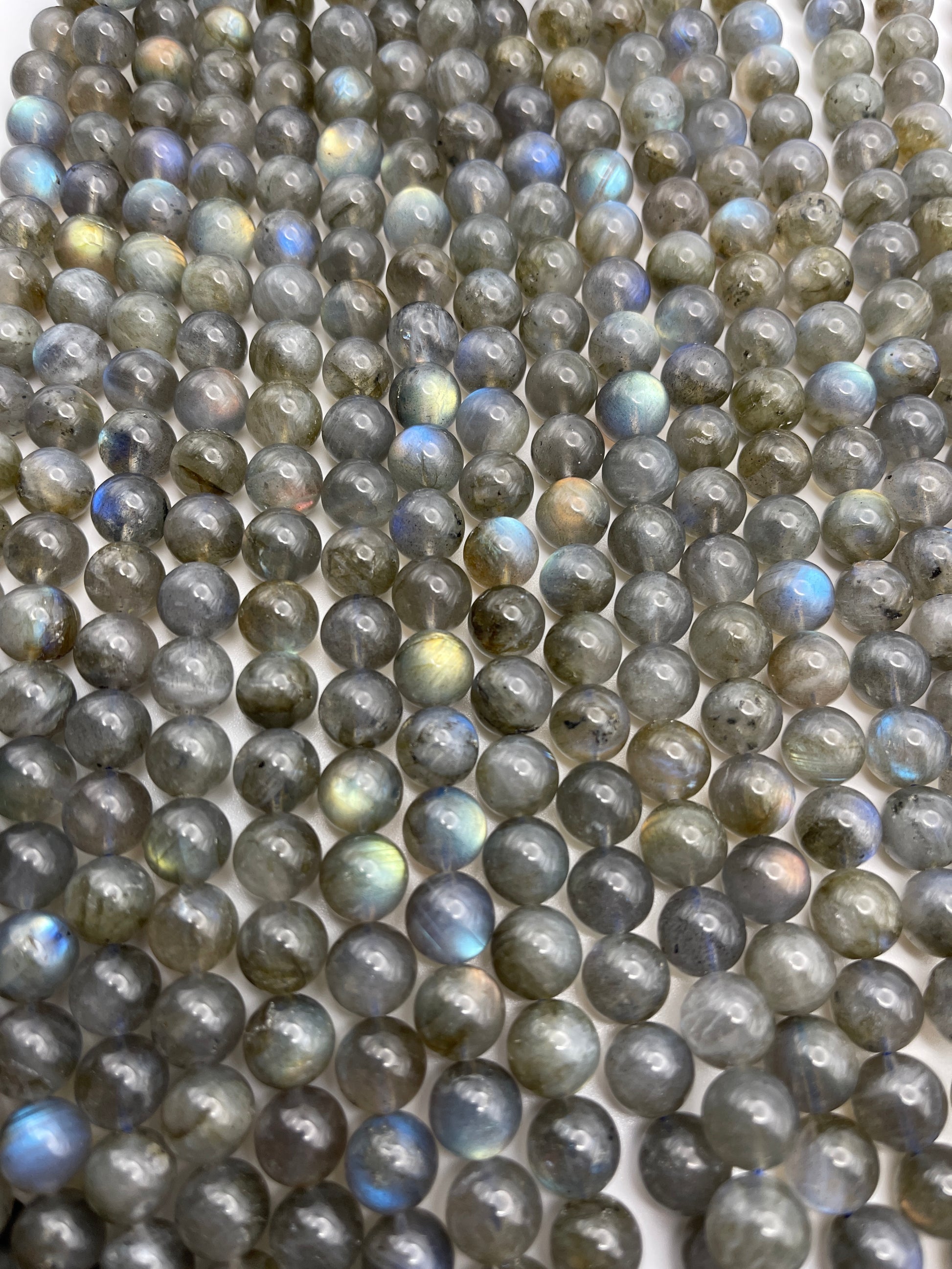 10mm Round Labradorite Smooth Bead Strand.