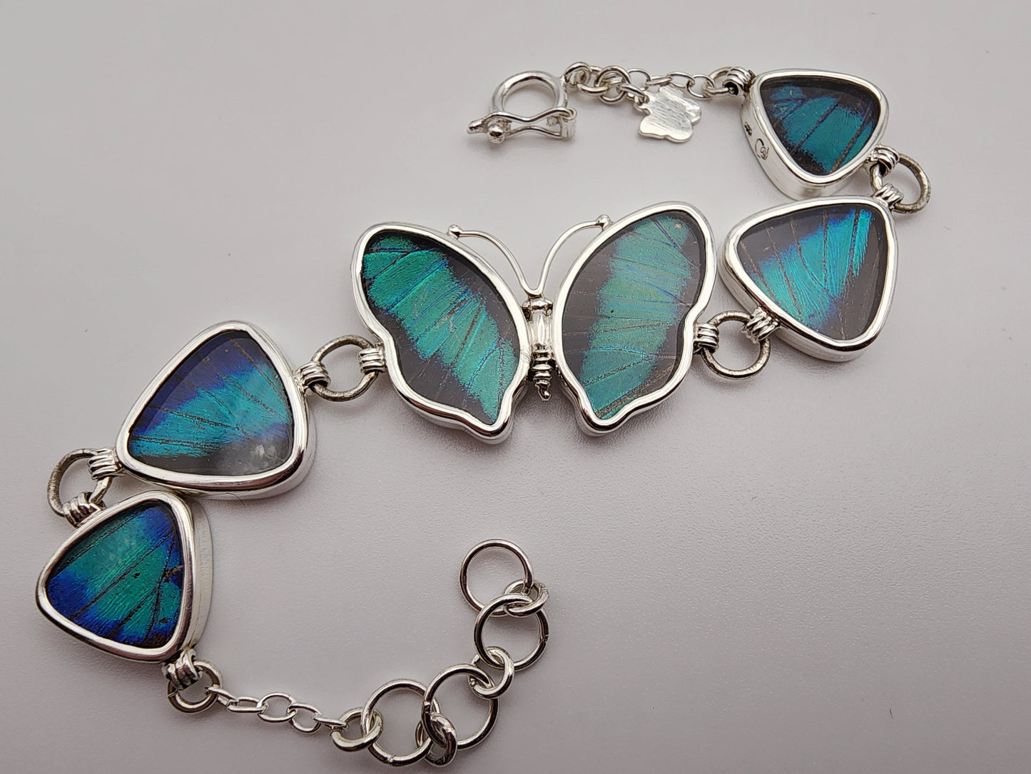 SS Butterfly 5 Bead Bracelet