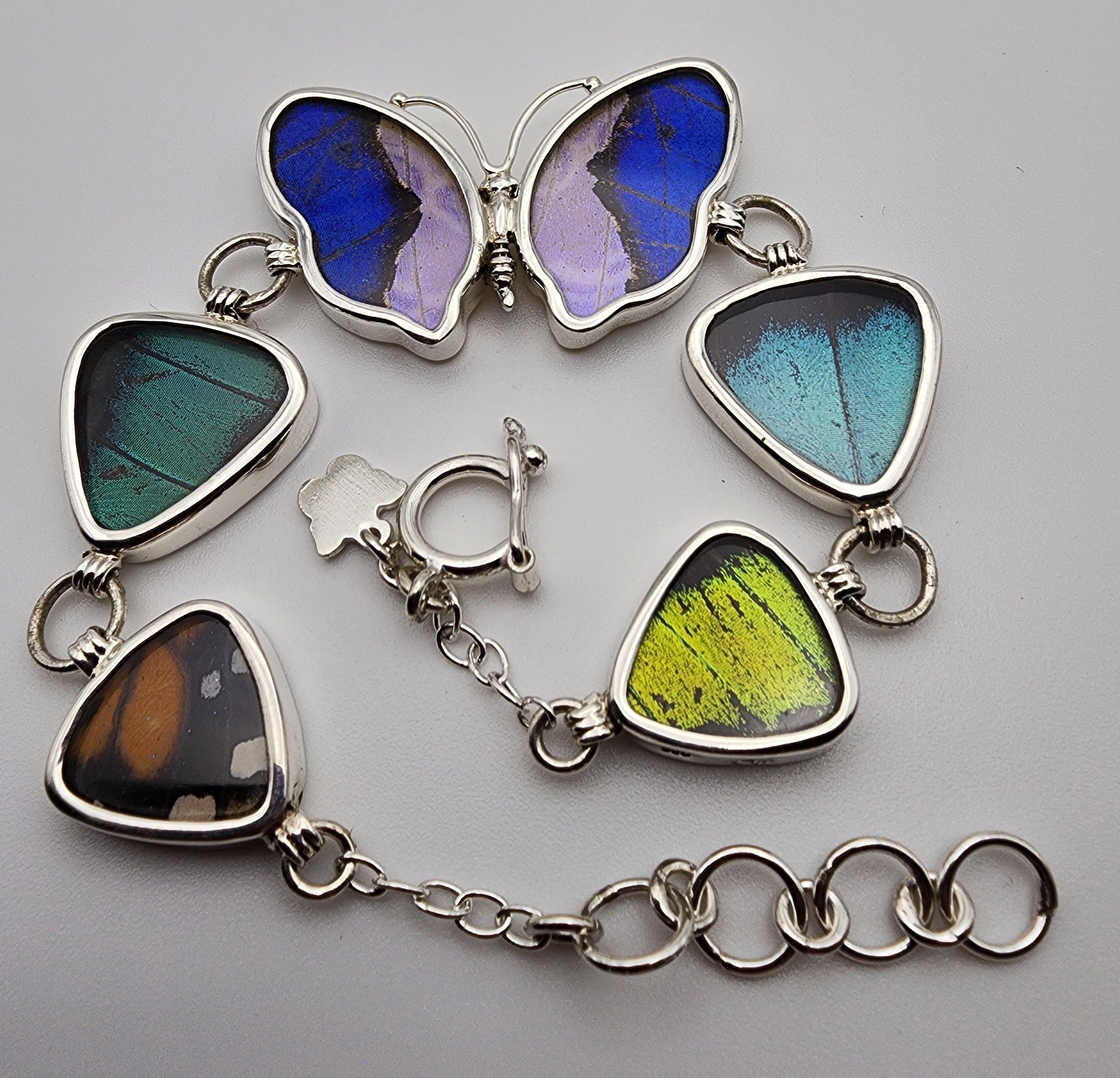 SS Butterfly 5 Bead Bracelet
