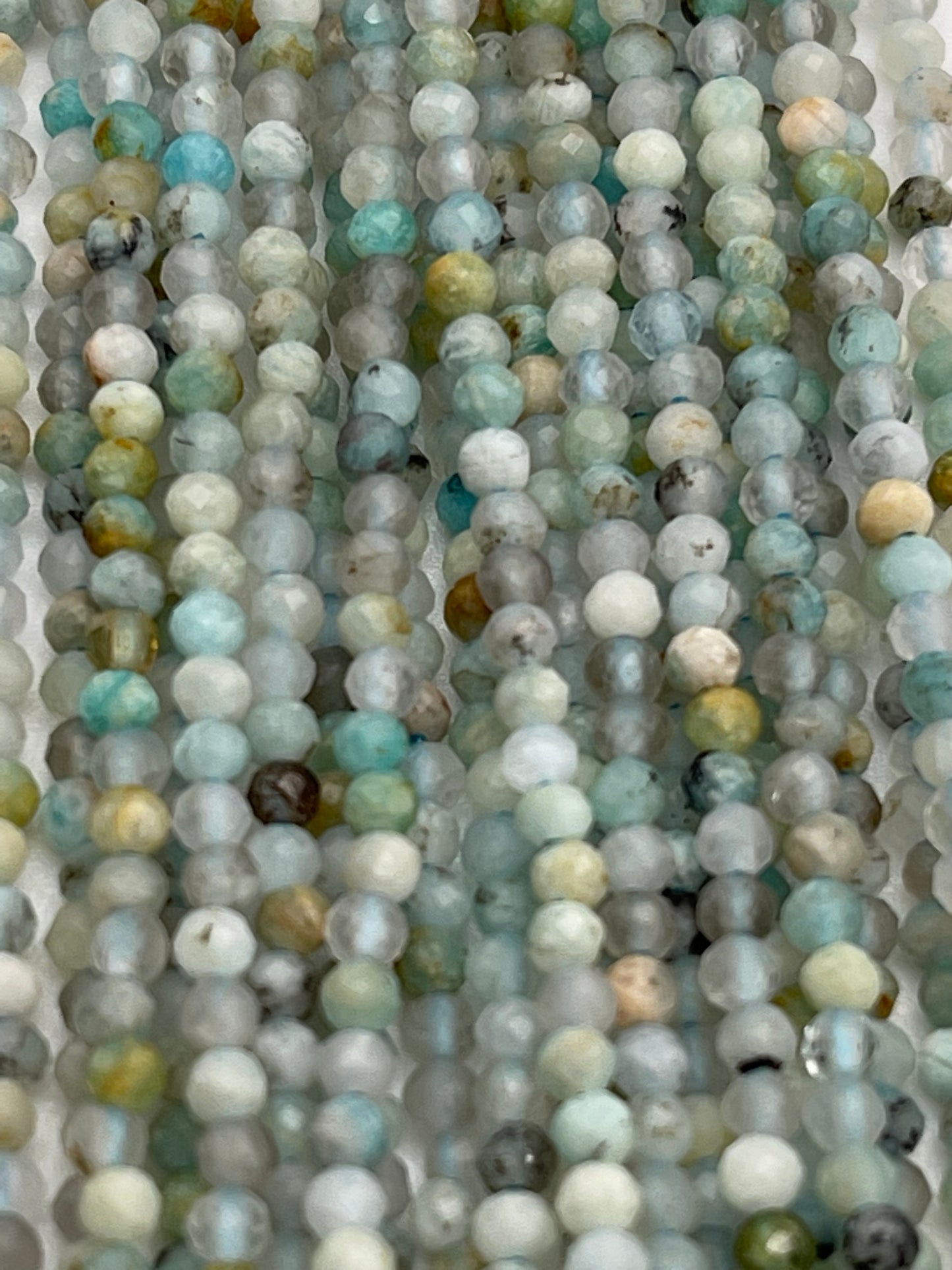 2mm Faceted Amazonite Bead Strand.