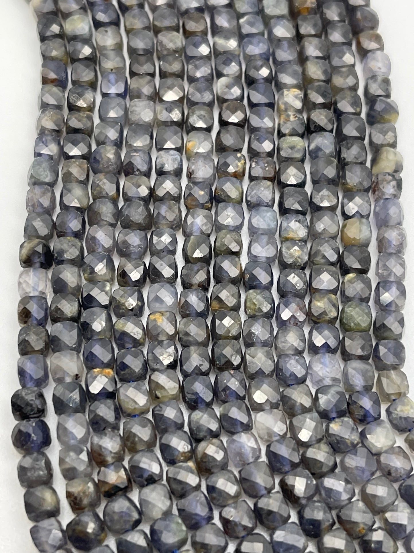 4mm Faceted Iolite Square Cube.