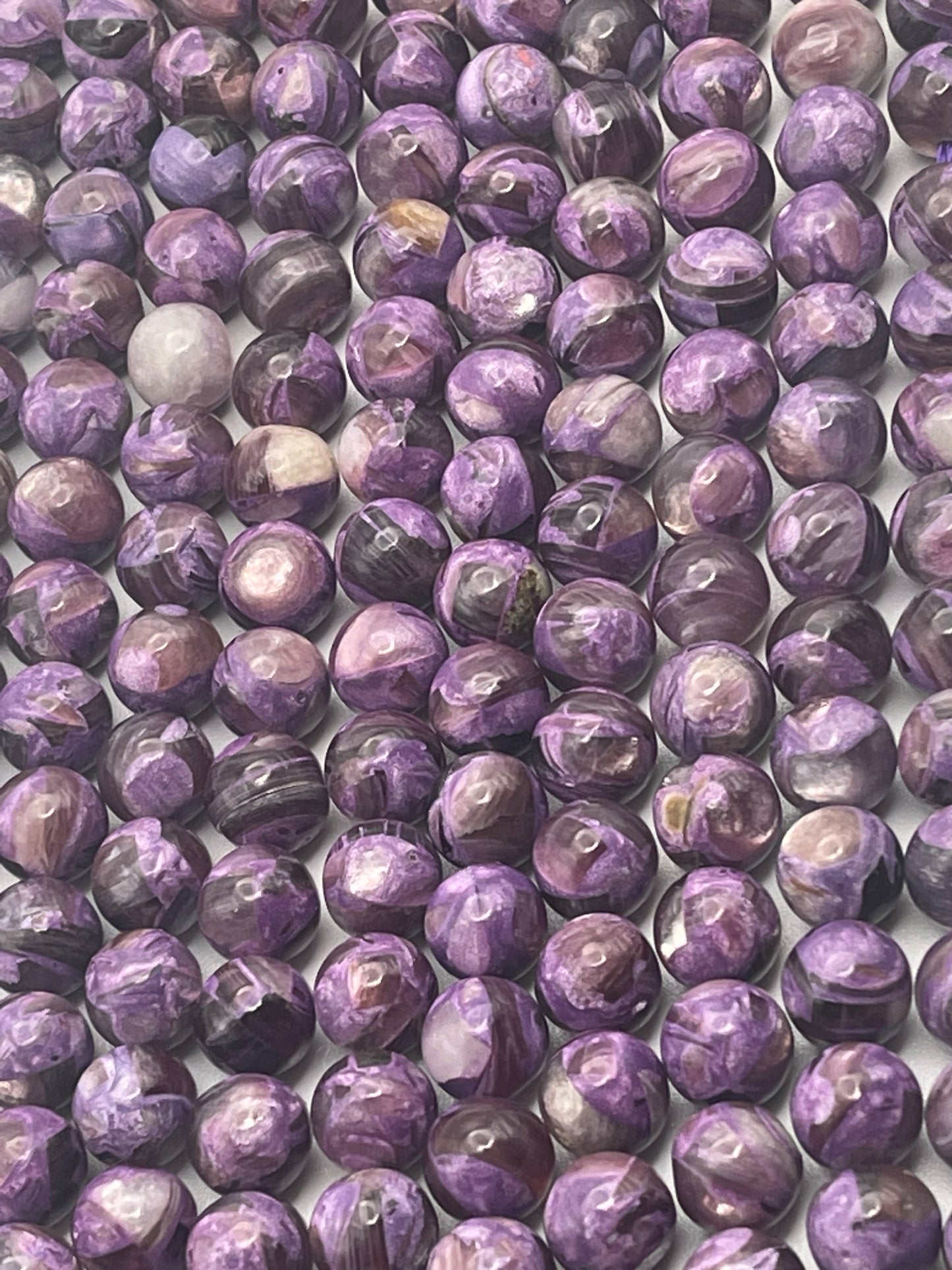 8mm Purple Muscovite Rnd Smooth
