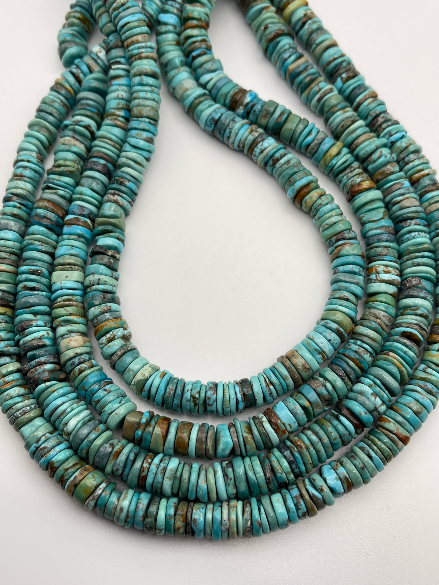 8x2mm Turquoise Rondell Bead Strand.