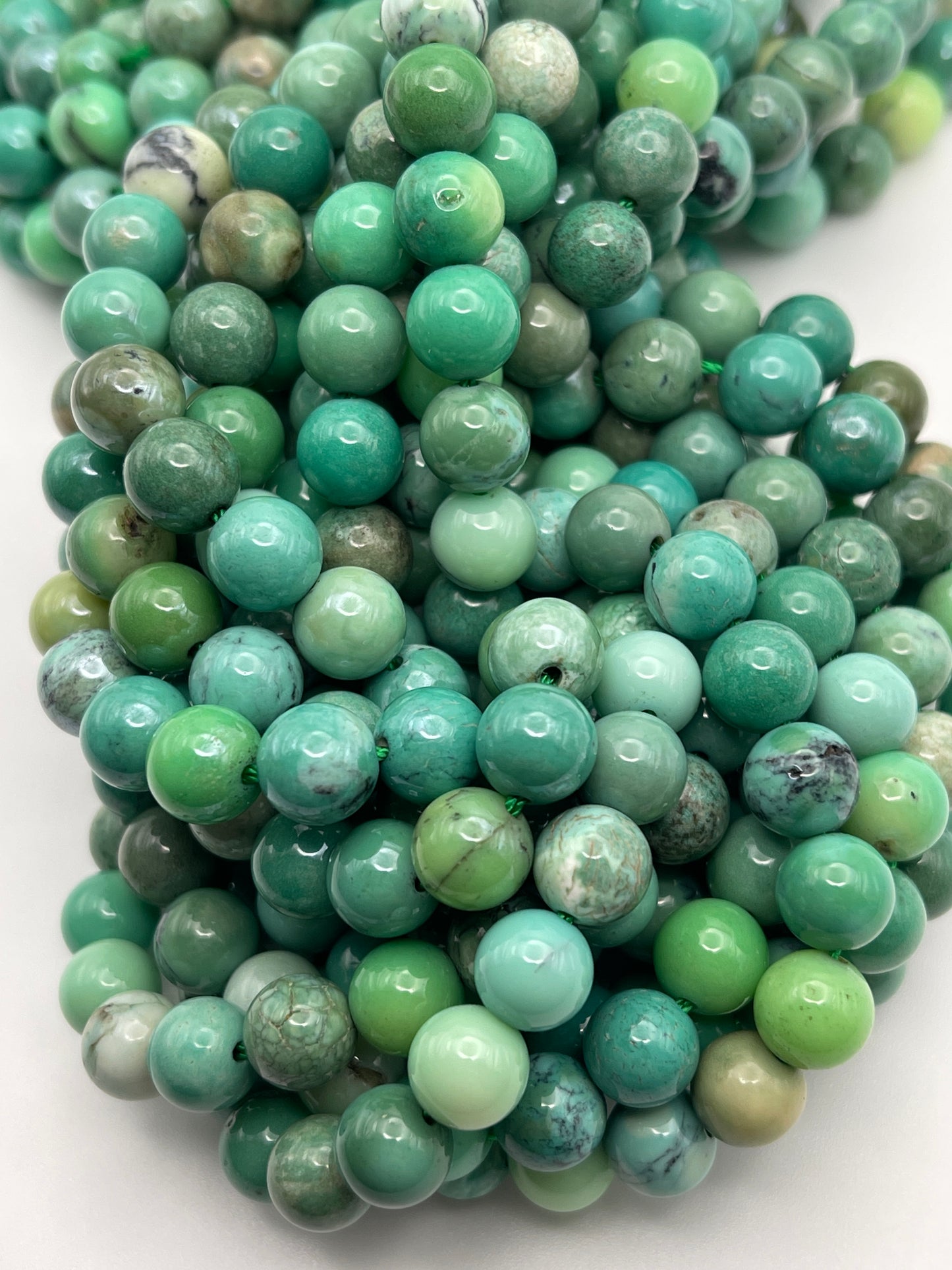 8mm Green Opal Rnd Smooth