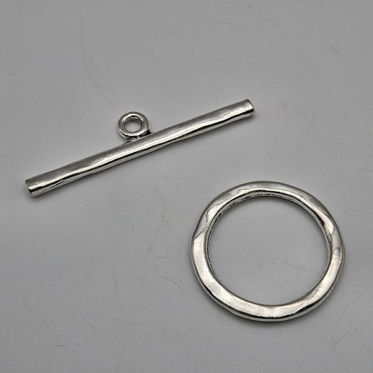 1 and 2in Large Silver Colored Pewter Toggle.