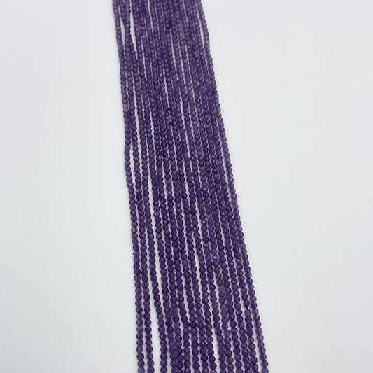 1.5mm Amethyst Round Faceted Bead Strand.