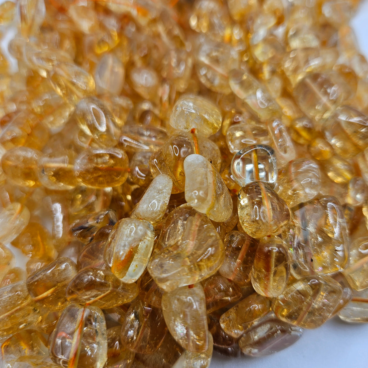 10-12mm Citrine Chunk Bead Strand.