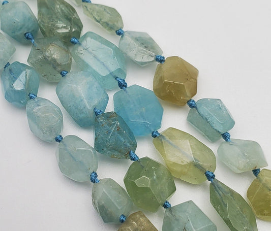 10 to 14mm Aquamarine Chunk Faceted.