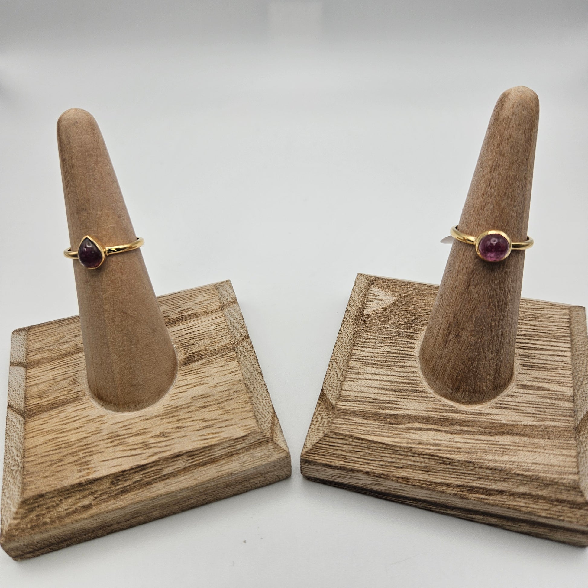 Sterling Silver 18k Gold Vermeil Multi Tourmaline Bezel Ring