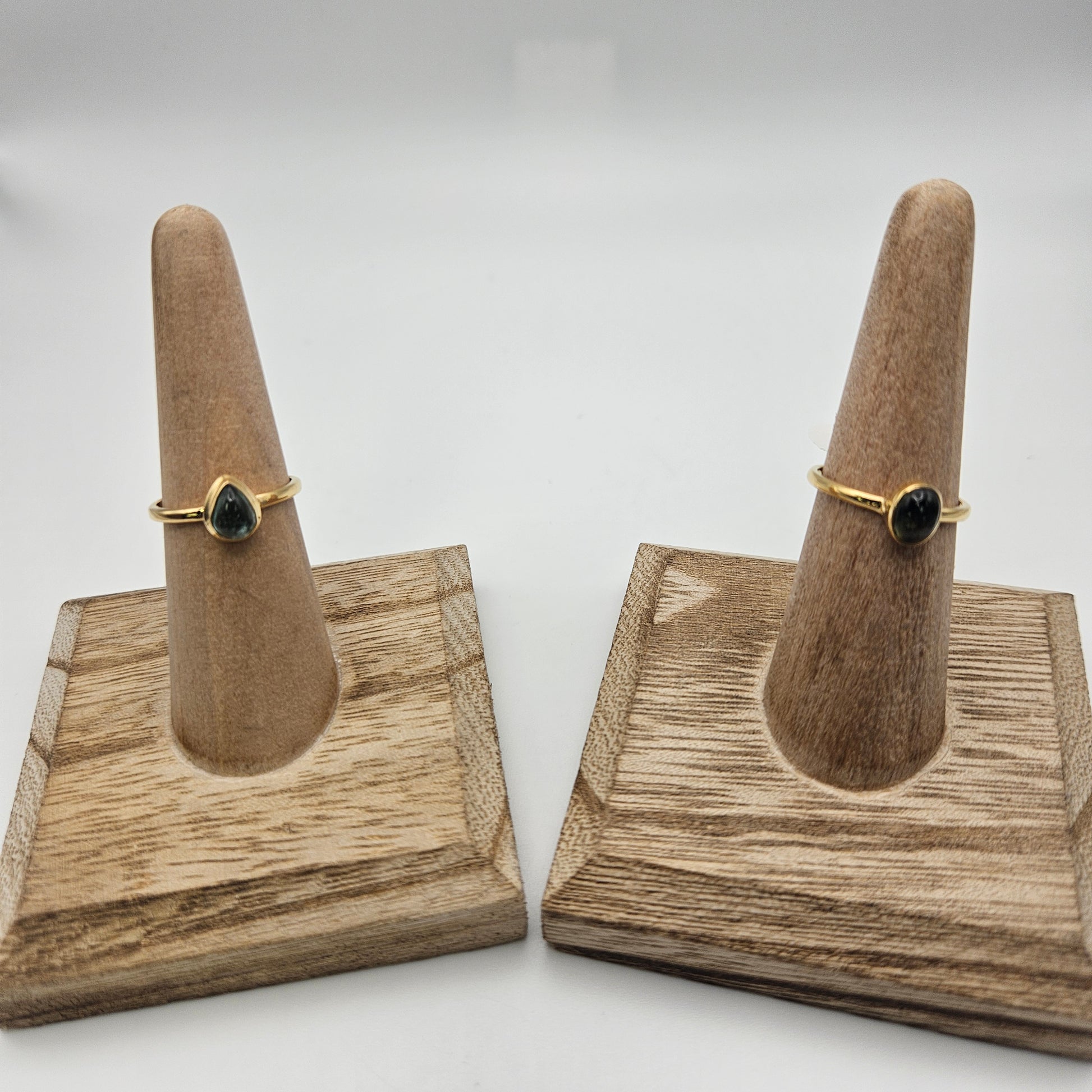 Sterling Silver 18k Gold Vermeil Multi Tourmaline Bezel Ring