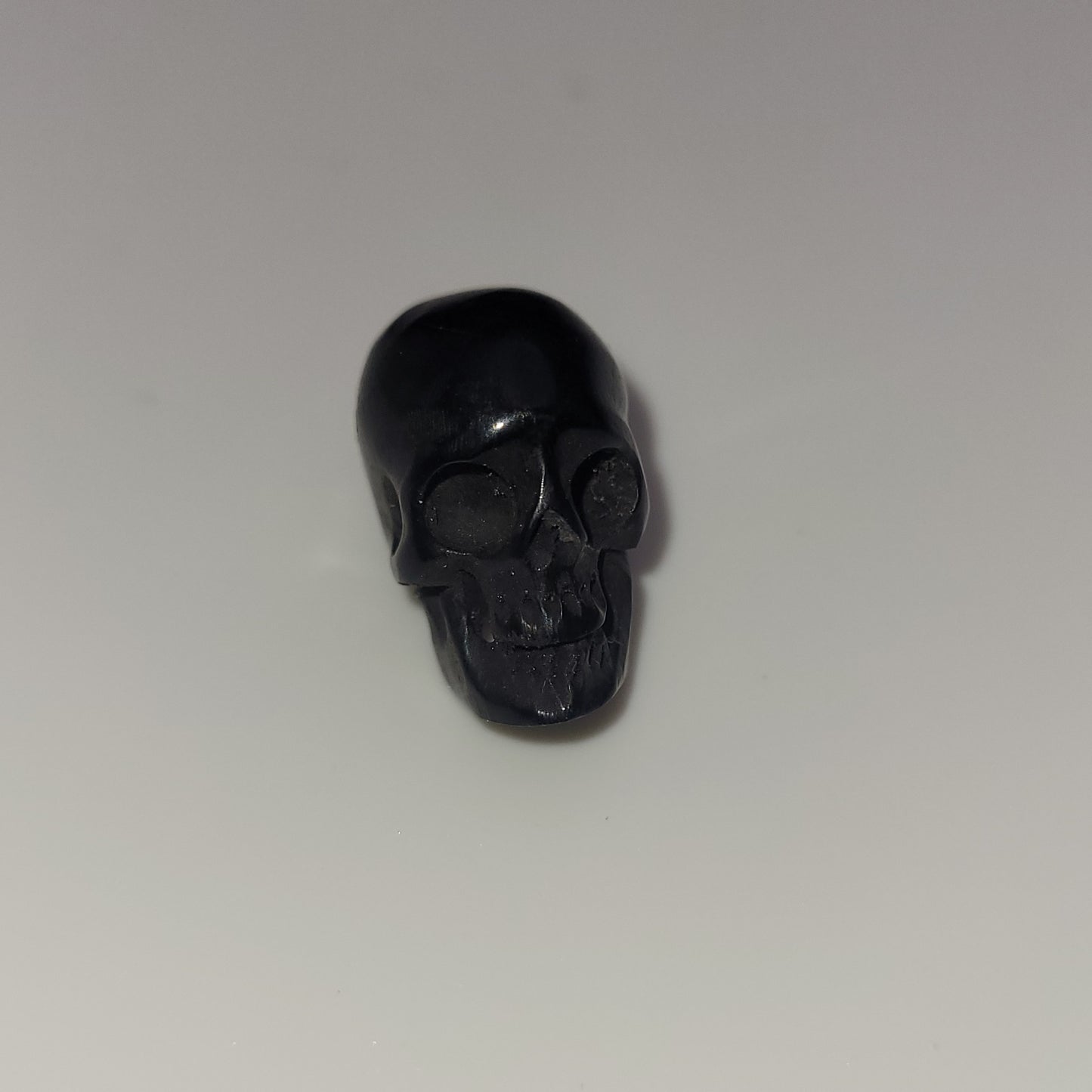 10mm-12mm Small Carved Black Bone Skull Single Bead.