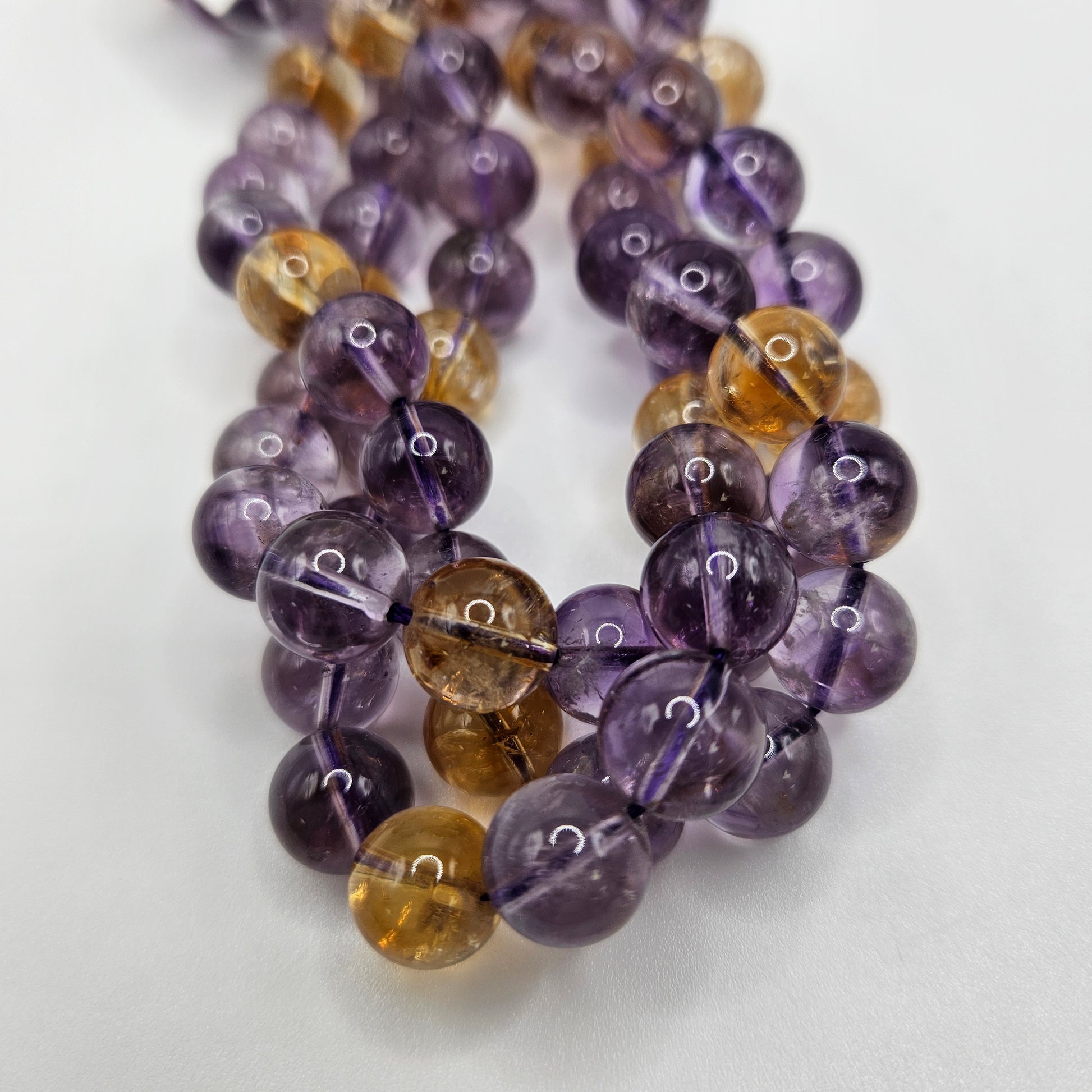 10mm Ametrine Round Bead Strand.