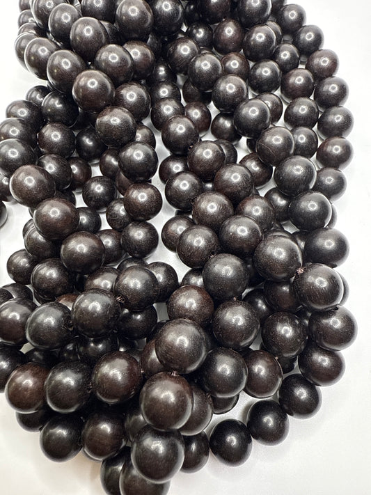 10mm Black Wood Beads.