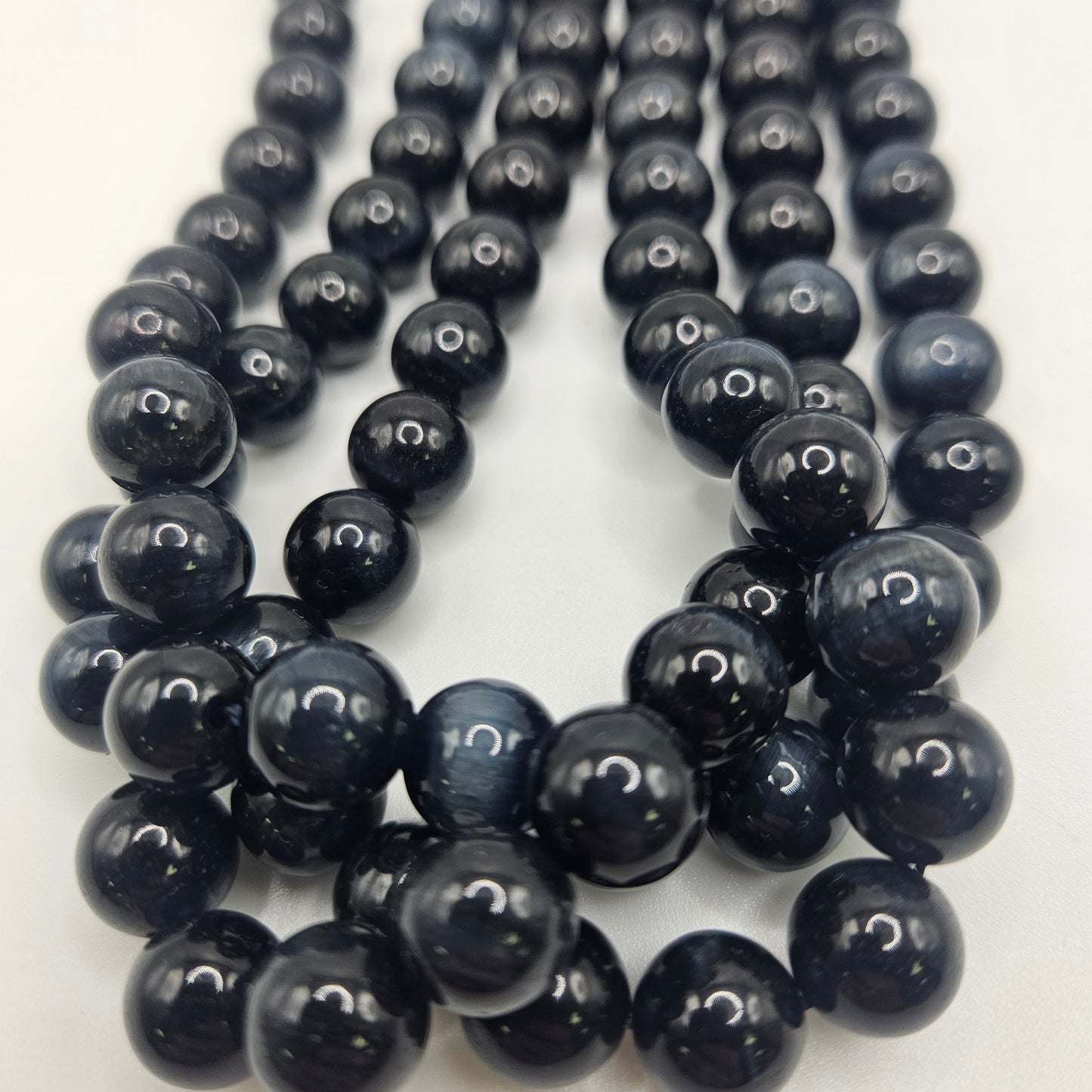 10mm Blue Tiger Eye Bead Strand.