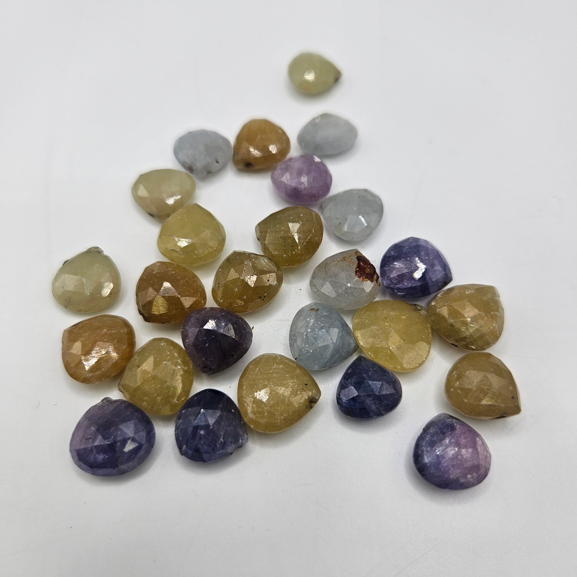 10mm Faceted Sapphire Top Drill Single Bead.