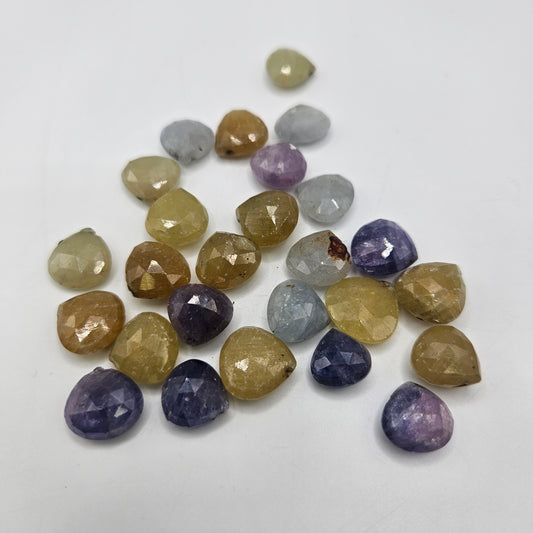 10mm Faceted Sapphire Top Drill Single Bead.
