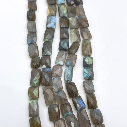 10mm Labradorite Rectangle Faceted Bead Strand 7.5 Inches.