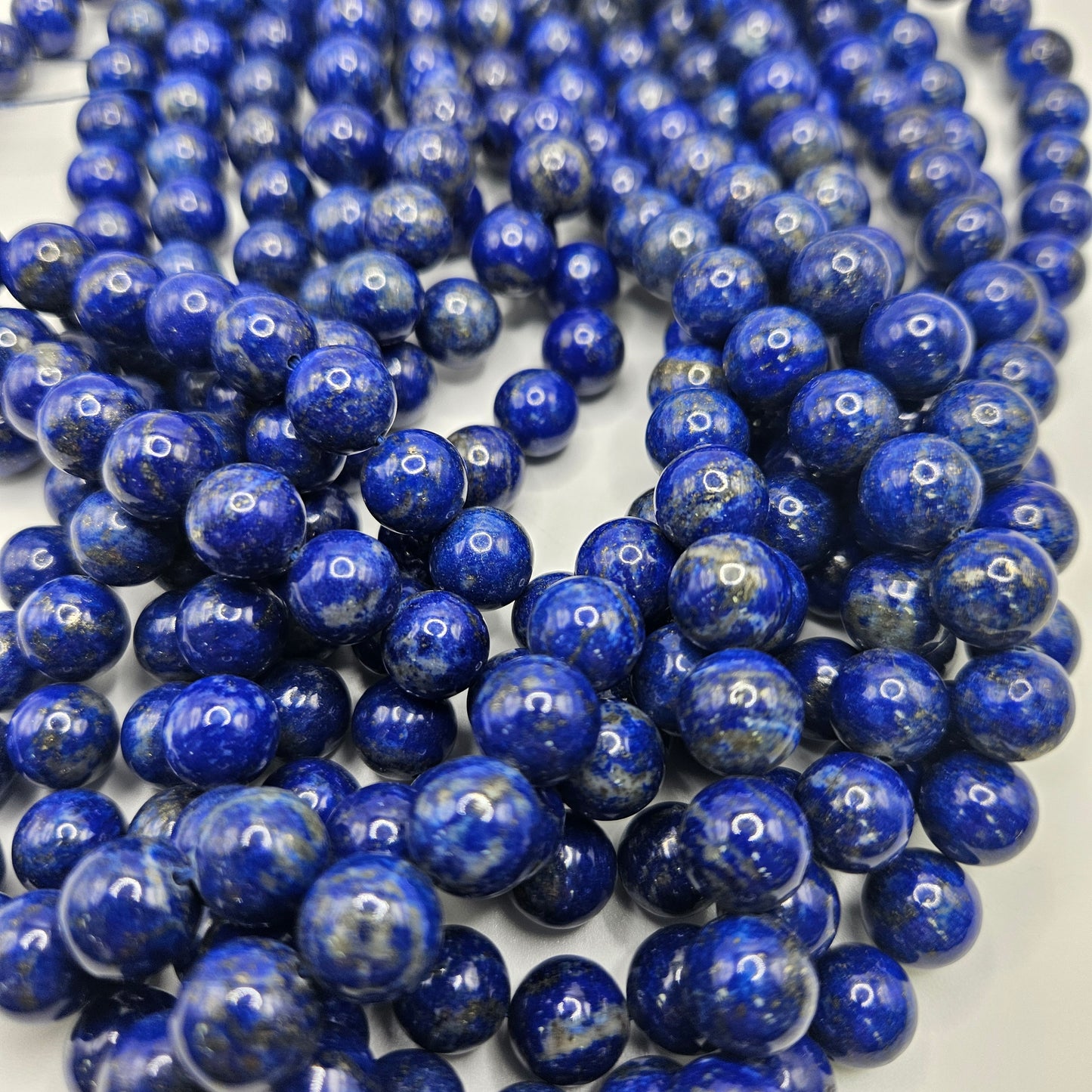 10mm Lapis Lazuli Round Bead Strand.
