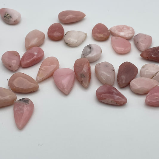 10mm Pink Opal Top Drill Tear Drop Smooth Single Bead.