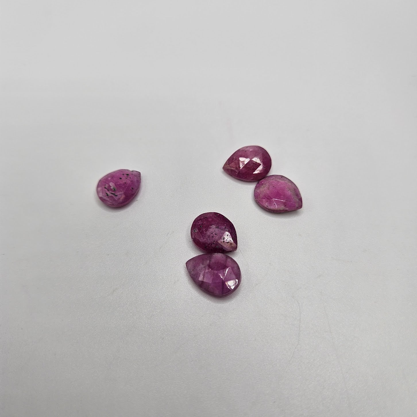 10mm Ruby Drop Faceted Single.
