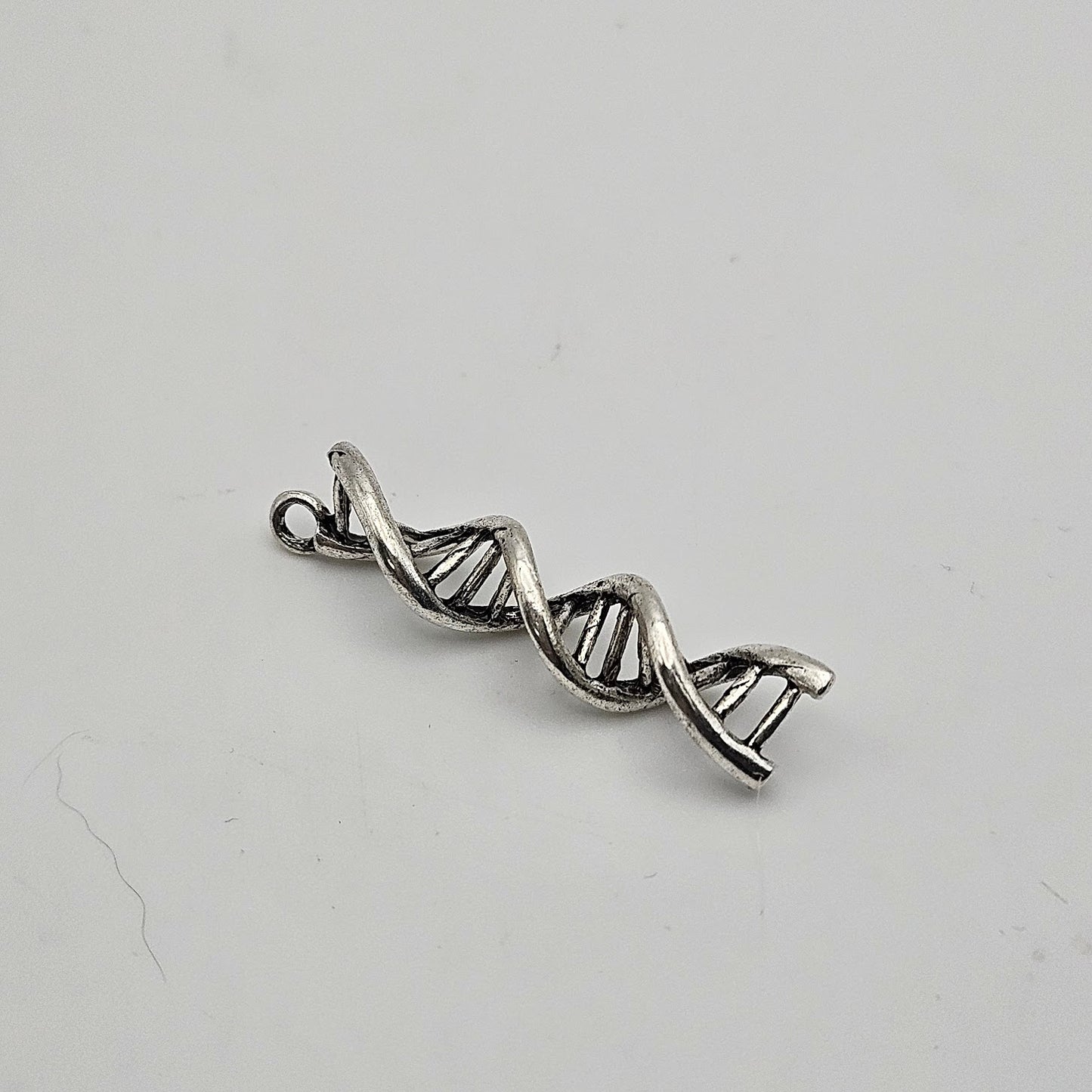 10mm Silver Colored Pewter DNA Strand Charm.
