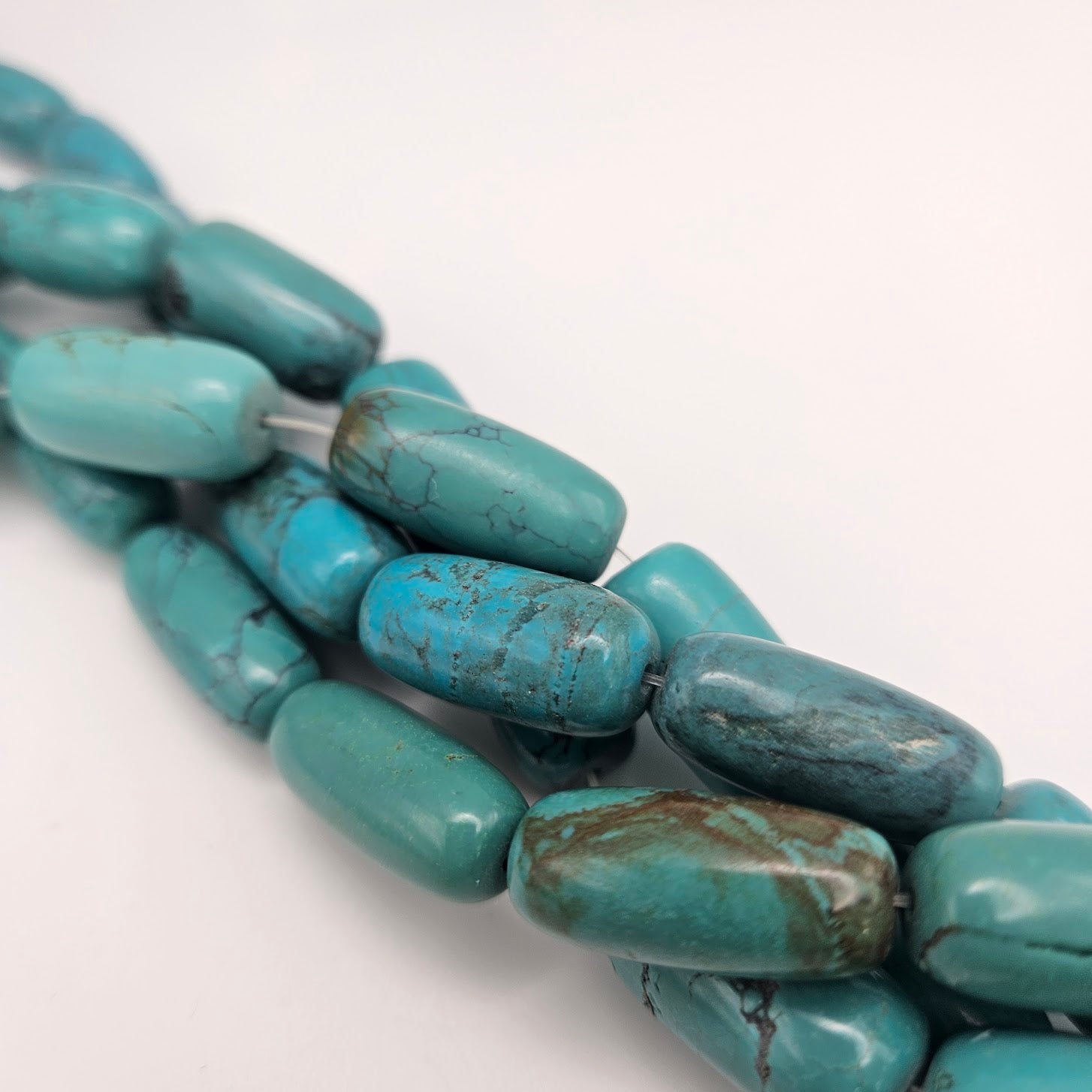 10mm Smooth Tube Turquoise Bead.
