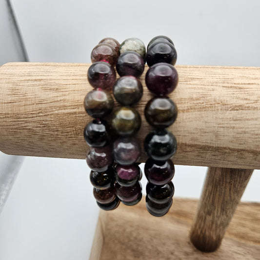 10mm Watermelon Tourmaline Stretch Bracelet.