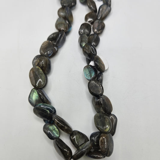 10mm labradorite oval bead strand.