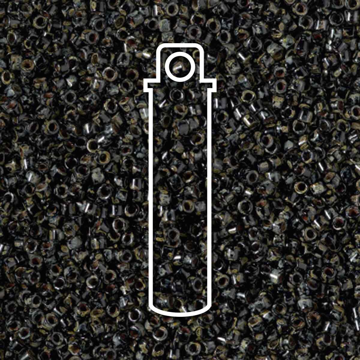 11/0 DELICA PICASSO SMOKY BLACK MATTE DB2261-TB.