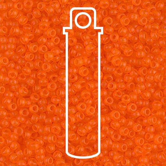 11/0 SEED BEAD-APRX 23GMS MATTE TRANS ORANGE.