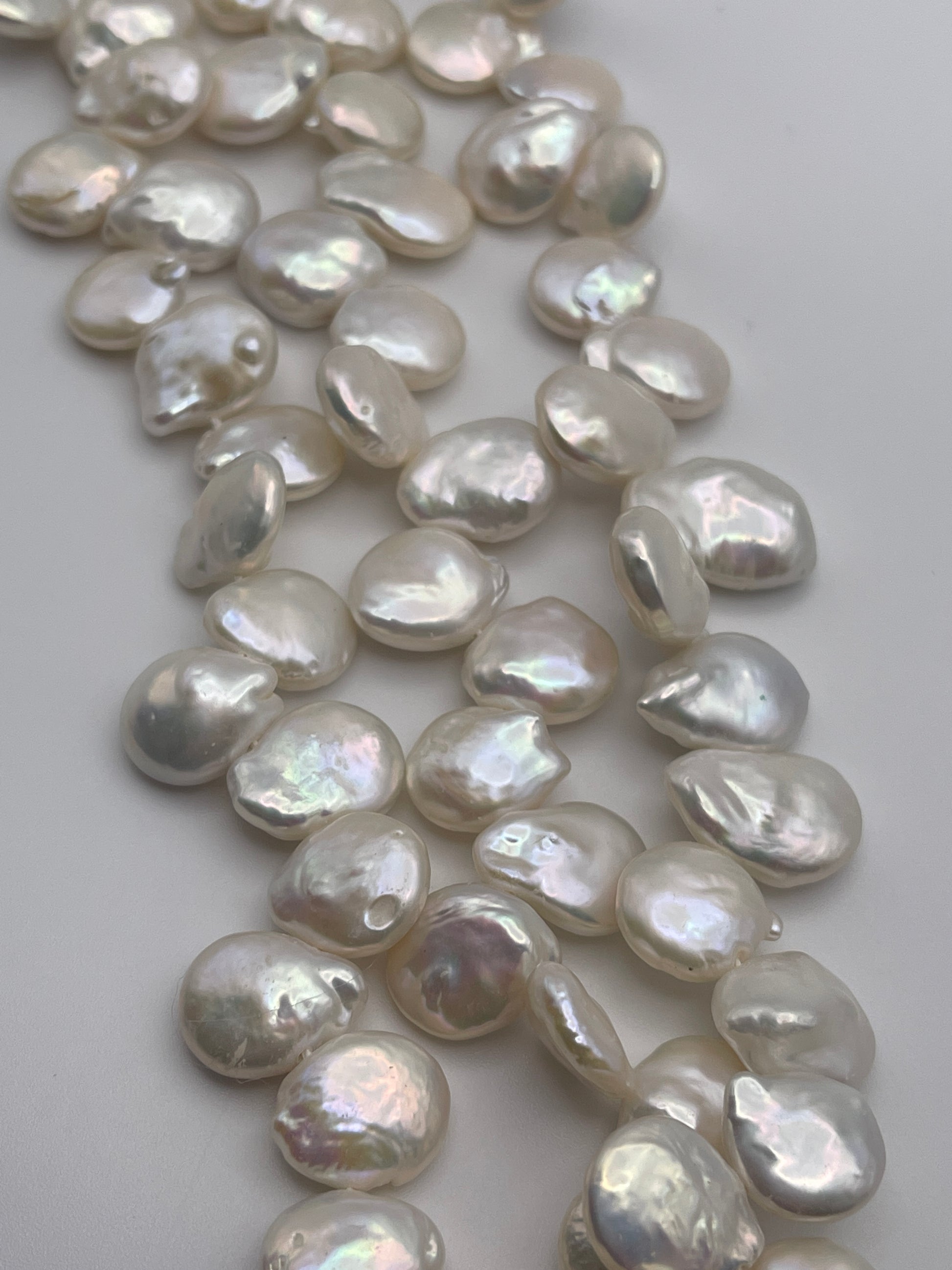 12 to 13mm Side drilled Coin Pearl Strand.
