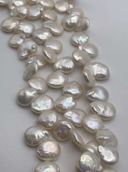 12 to 13mm Side drilled Coin Pearl Strand.
