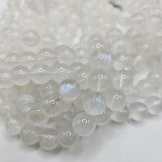 12mm Blue Moonstone Round Bead Strand.