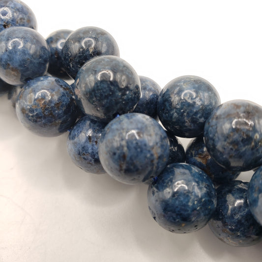 15 Inch Long Strand of 12mm Blue Spinel Beads.