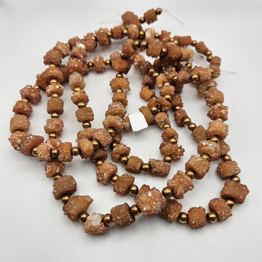 12mm Druzy Quartz Bead Strand.