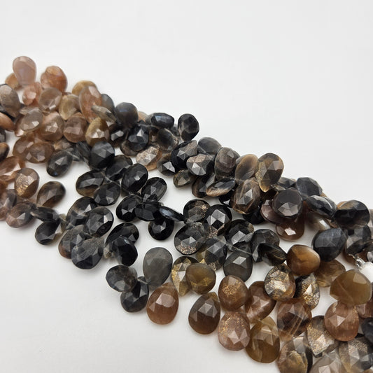 12mm Goldshine Moonstone Faceted Top Drilled Single Bead.