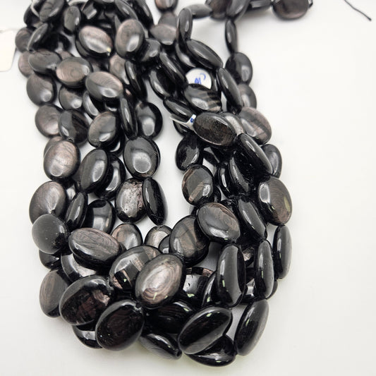 12mm Hypersthene Oval Bead Strand