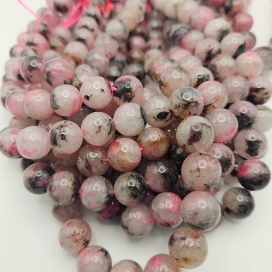 12mm Ice Rhodonite Quartz Round Smooth.
