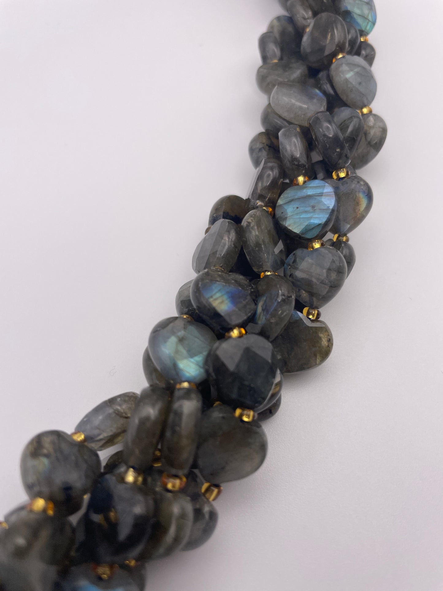 12mm Labradorite Heart Strand.
