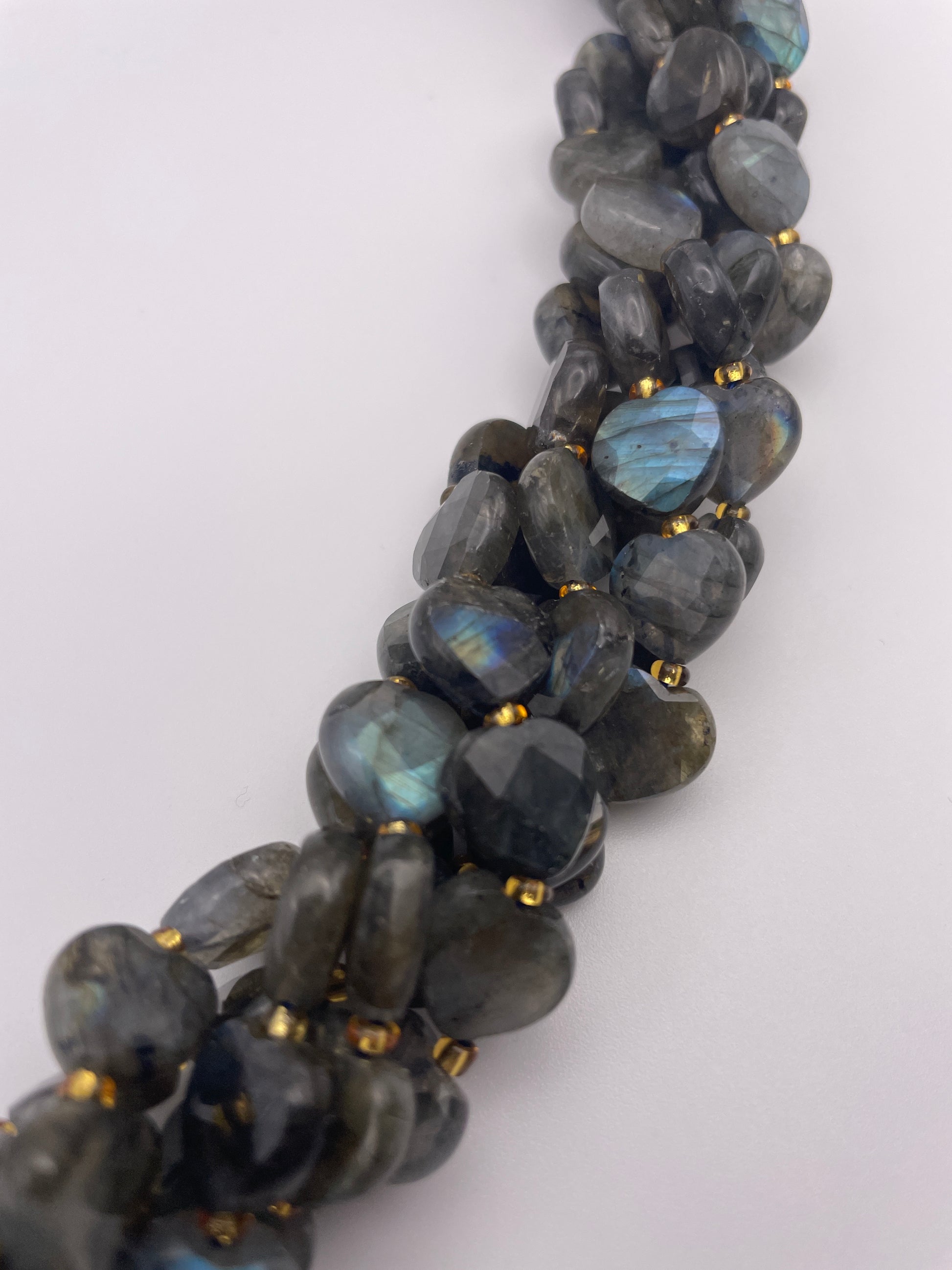 12mm Labradorite Heart Strand.