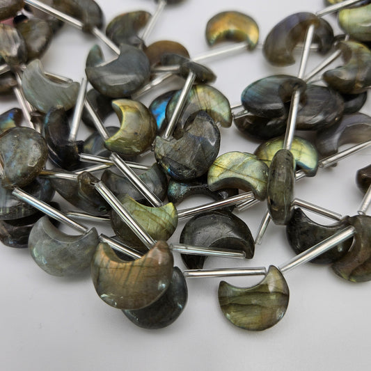 12mm Labradorite Moon Beads.