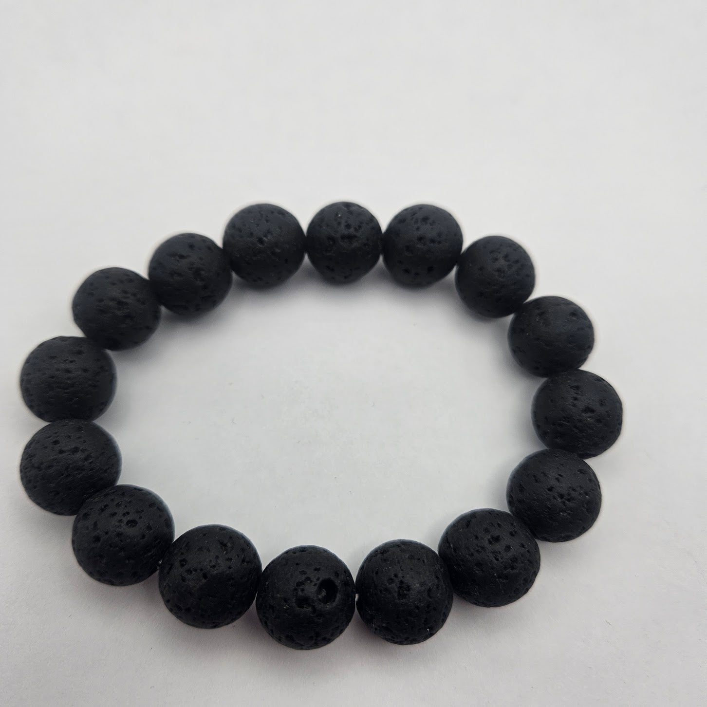 12mm Lava Rock Stretch Bracelet.