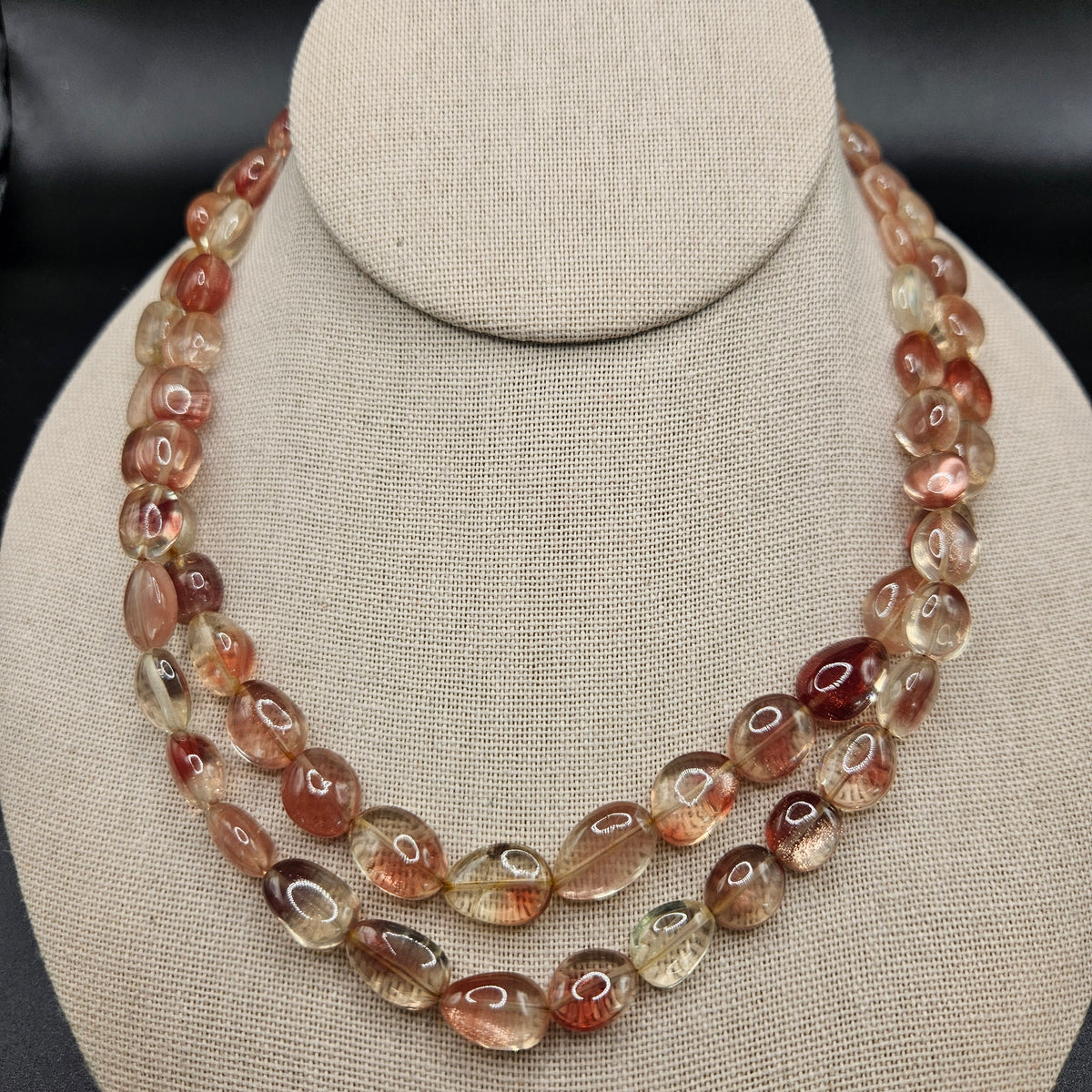 12mm Oregon Sunstone Smooth Chunk Bead Strand.