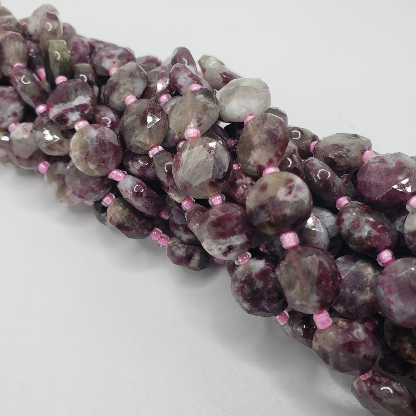 12mm Pink Tourmaline Coin.
