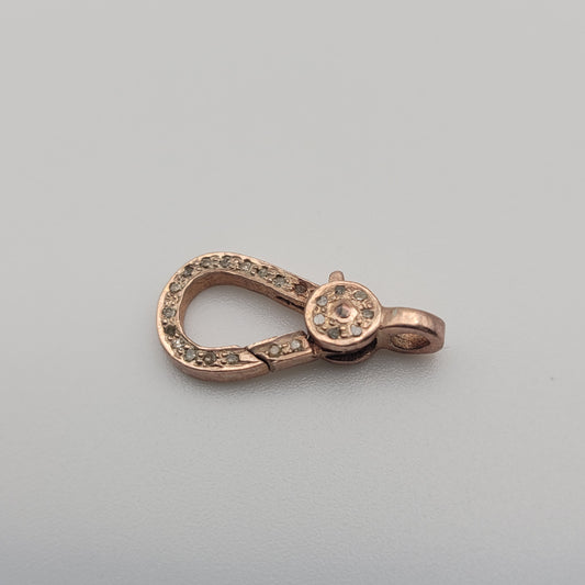 12mm Rose Gold Diamond Lobster Clasp.