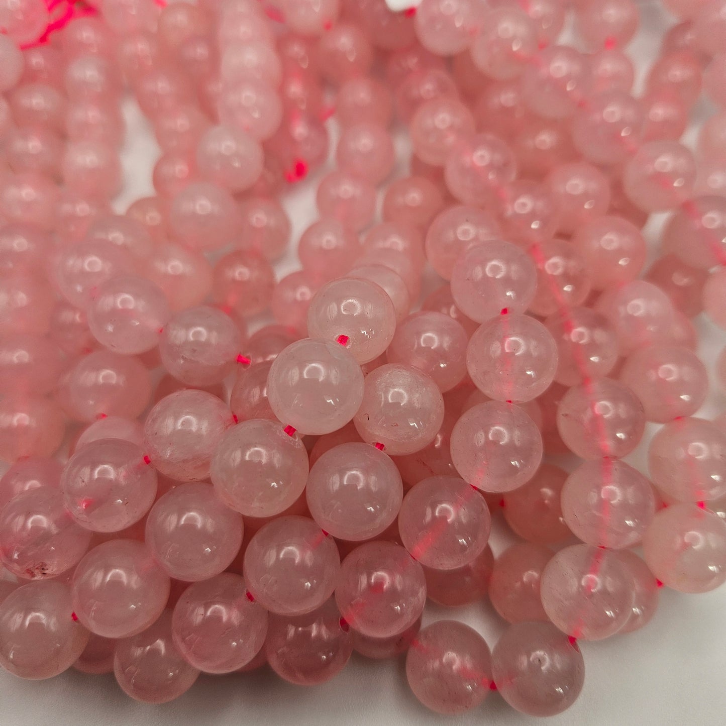 12mm Rose Quartz Round Bead Strand.