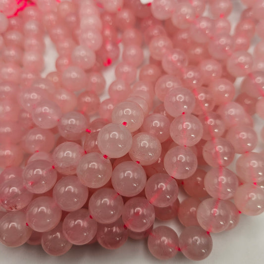 12mm Rose Quartz Round Bead Strand.