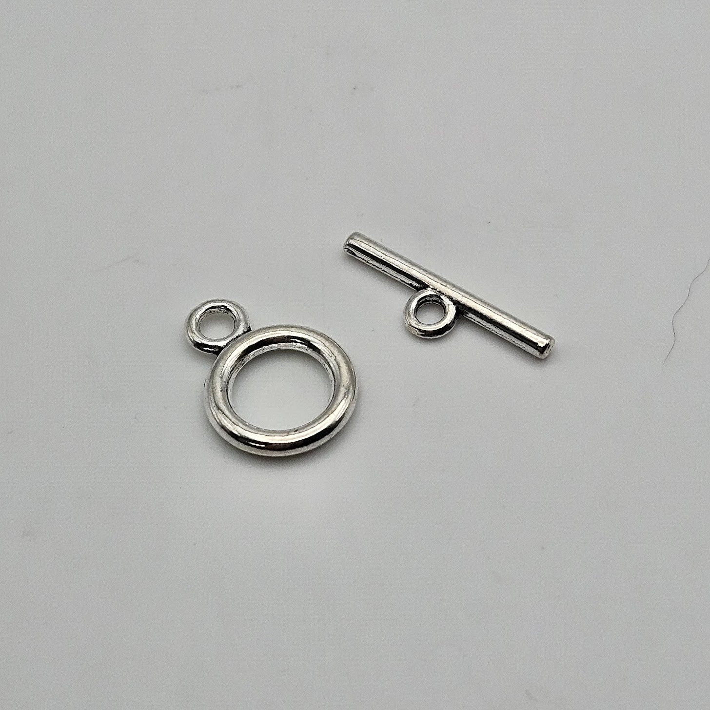 12mm Silver Colored Pewter Simple Toggle.